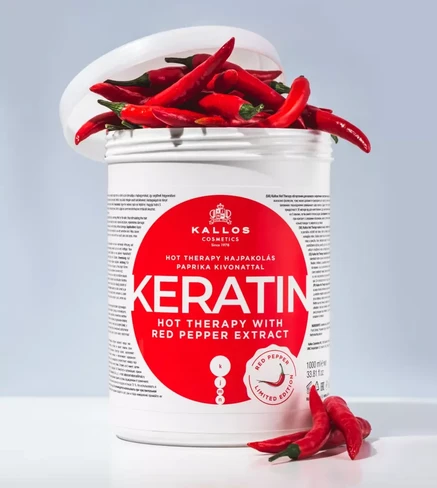 Kallos maska ​​s keratínom a extraktom z červených papričiek 1000ml