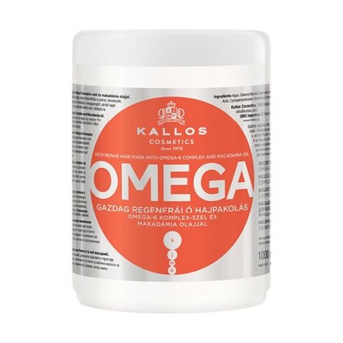 Kallos OMEGA 6 Komplex maska na vlasy s macadamia olejom 1000 ml