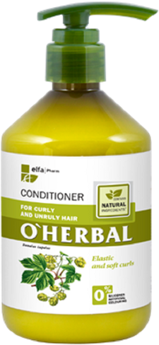 O Herbal CHMEĽ kondicionér pre kučeravé a nepoddajné vlasy 500 ml