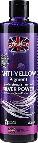 Ronney SILVER POWER 300ml anti-yellow pigment šampón pre blond, bielené a sivé vlasy