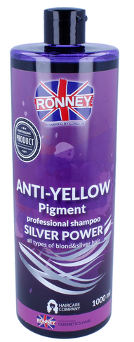 Ronney SILVER POWER anti-yellow pigment šampón pre blond, bielené a sivé vlasy 1000ml
